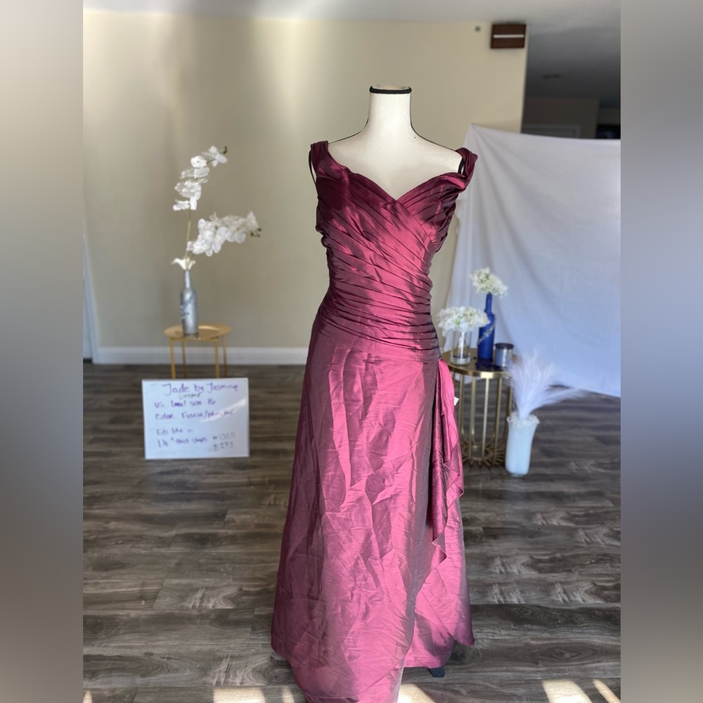 Berry/plum draped gown